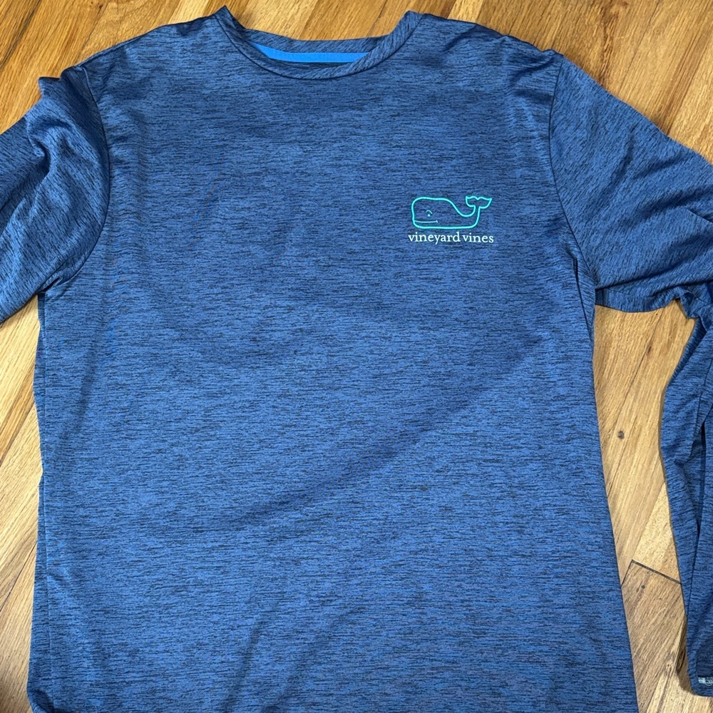 Vineyard Vines Heathered Blue Long Sleeve Tee